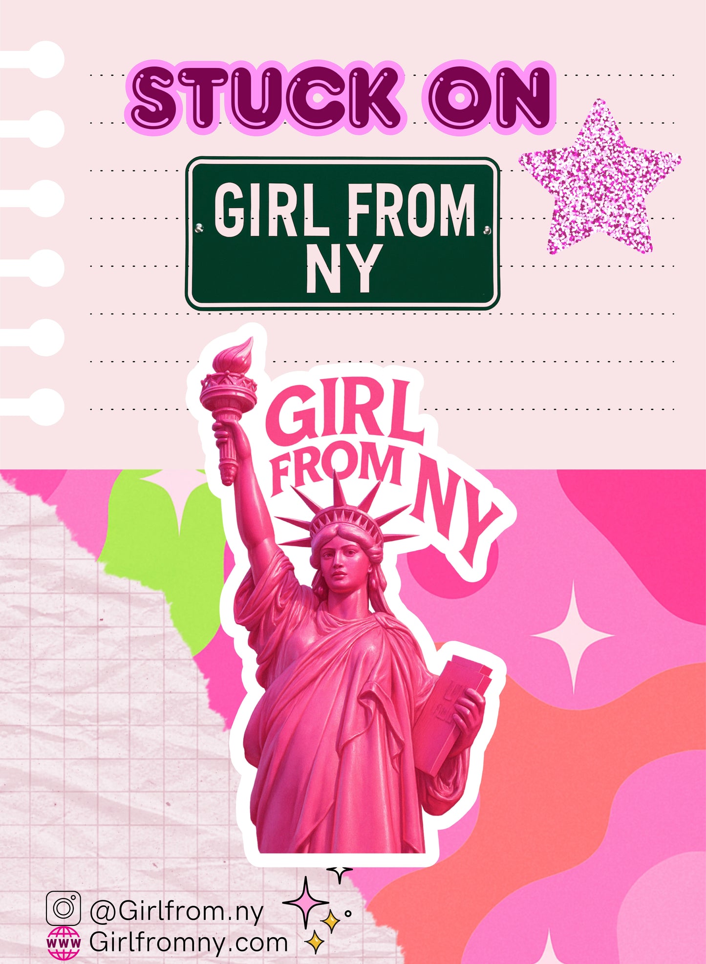 GIRL FROM NY - Pynk Liberty Sticker
